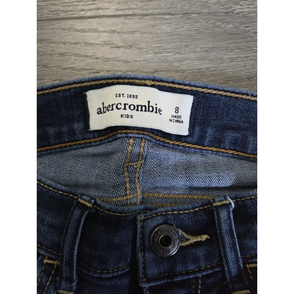 Abercrombie Kids Girls Skinny Jeans Size 8 Dark Wash Stretch Denim